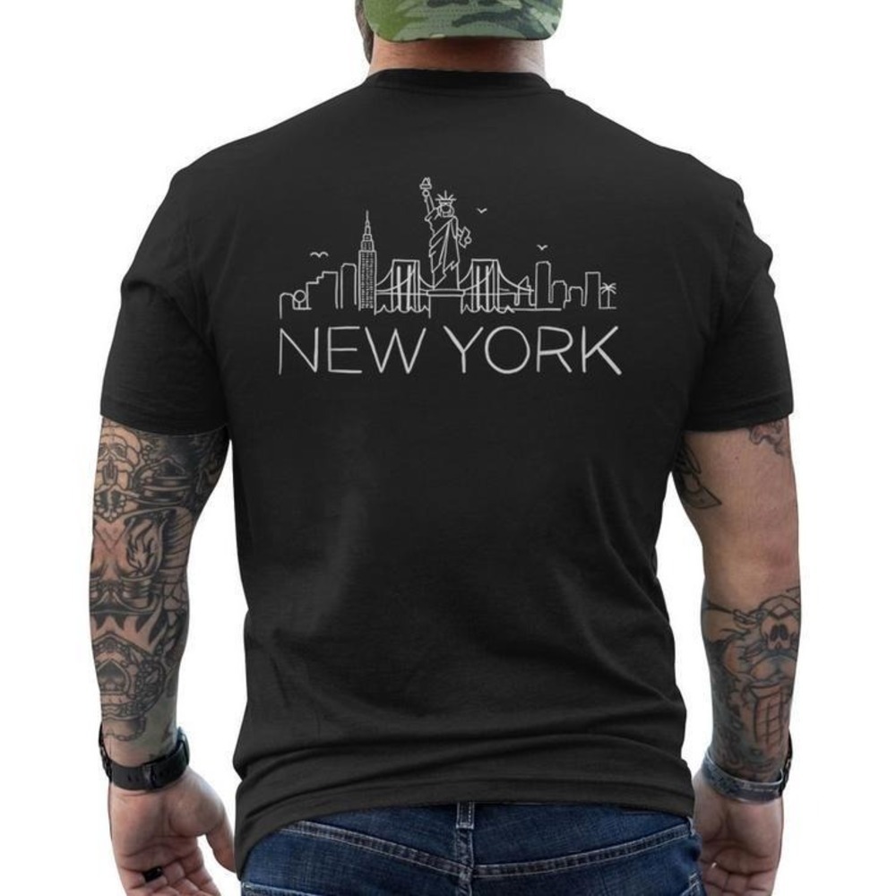 New York Skyline Statue Of Liberty Retro Travel Fan Gift T-Shirt